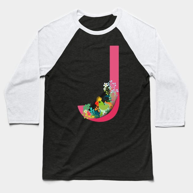 Tropical alphabet J Baseball T-Shirt by Susana